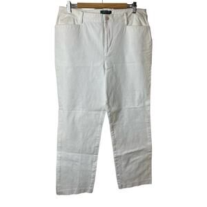 Lauren Ralph Lauren Catlin White Straight Leg Jeans Women's Size 14